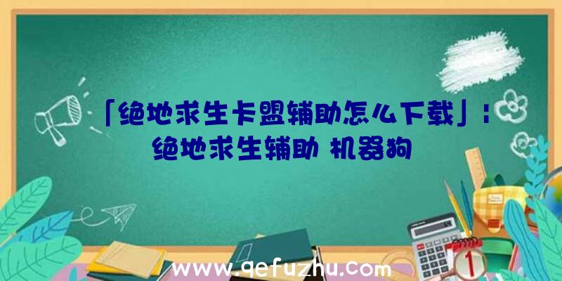 「绝地求生卡盟辅助怎么下载」|绝地求生辅助